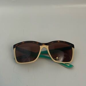Costa Del Mar Women's Ana Rectangular Sunglasses Retro Tortoise/cream/mint/green